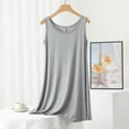 thumbnail image 1 of Blmnix Womens Sleep Shirts Moomoo Nightgowns Sleep Tanks Cotton Nightgowns Chemise Gray Sleeveless Crew Neck Knee Length Button Down Nightgown,XXL, 1 of 5