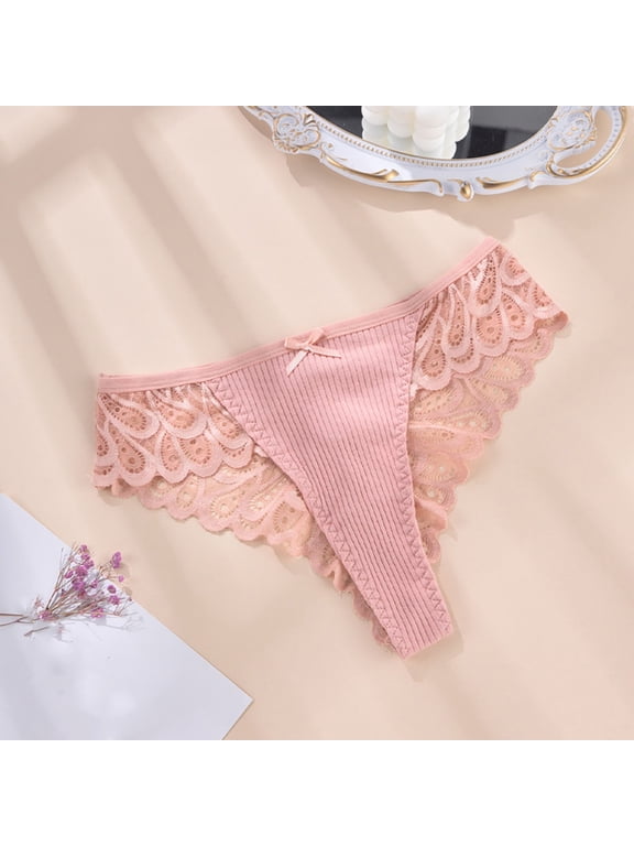 Womens Underwear Cheeky Plus Size Thong Underwear G String Lace Panties Pink Panties for Women Sexy