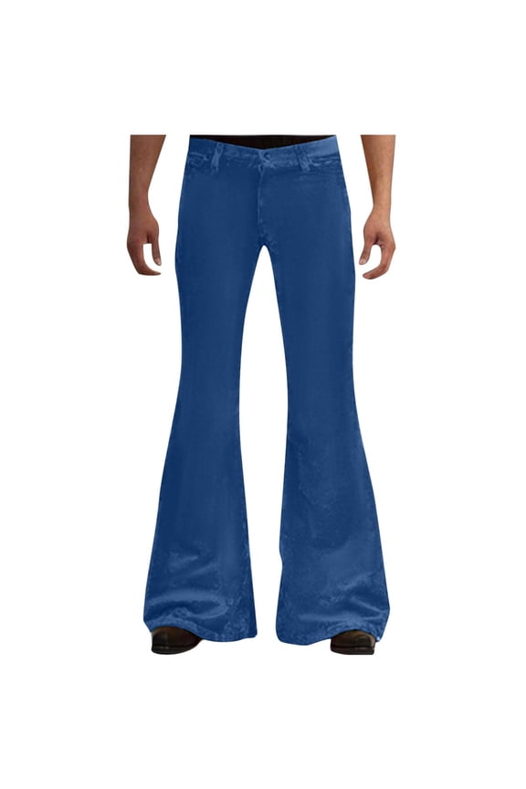 Work Pants Mens Pants Comfy Pants Low Waisted Pleated Classic Fit Jean Blue Slim Bootcut Long Mens Casual Pants,XL