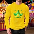 thumbnail image 1 of Blmnix Workout Shirts Shirt for Men Muscle Graphic Tees Carnival T-Shirt Long Sleeve Yellow Crew Neck Casual Shirts for Men,XL, 1 of 5