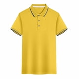 Blmnix Yellow Spring Tops for Women 2024 Short Sleeve Solid Collared ...
