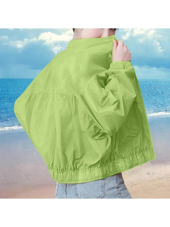 Zip Up Jacket Women Workout Jackets for Woman UV Protection Sport Running Coats Long Sleeve Green Cocoon Jackets for Women Trendy