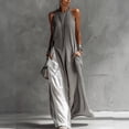 thumbnail image 1 of Blmnix with Pockets Womens Dress Tank Dress Slip Dress Flowy Dresses Dresses Maxi Sleeveless Gray Crew Neck Adaptable Women Dresses Summer XXL, 1 of 5