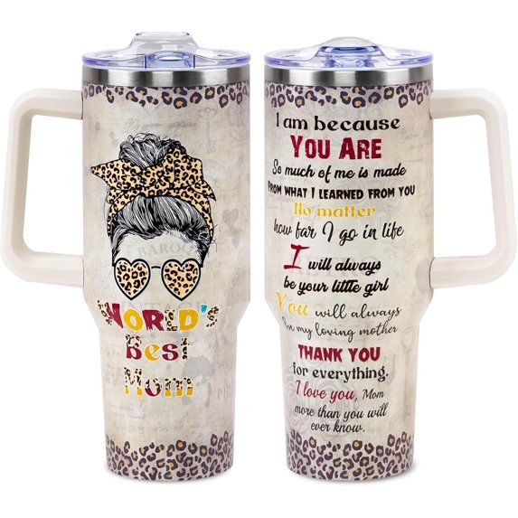 Blob Bigomi Gifts For Mom From Daughter, Mom 40 OZ Tumbler Travel Cup, Mothers Day Gifts for Mom, Mom Birthday Gifts from Daughter, Christmas Gifts for Mom, Present for Mother, Best Mom