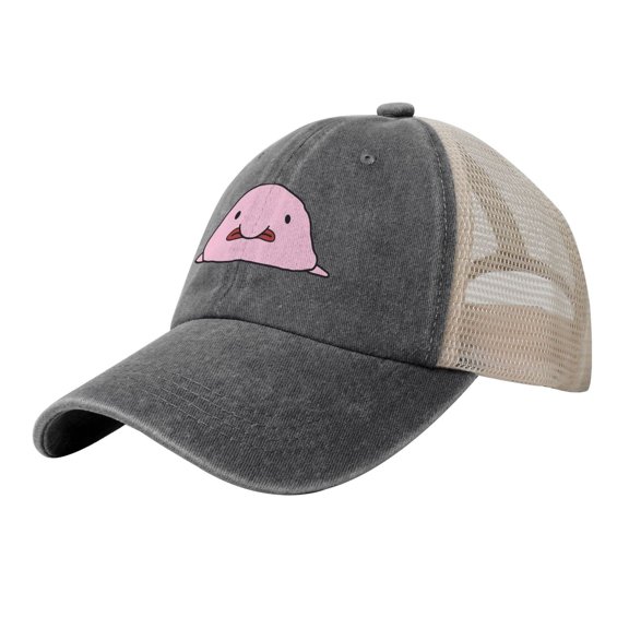 Blobfish Baseball Cap Trucker Hat For Men Women Adjustable Outdoor Denim Mesh Hat