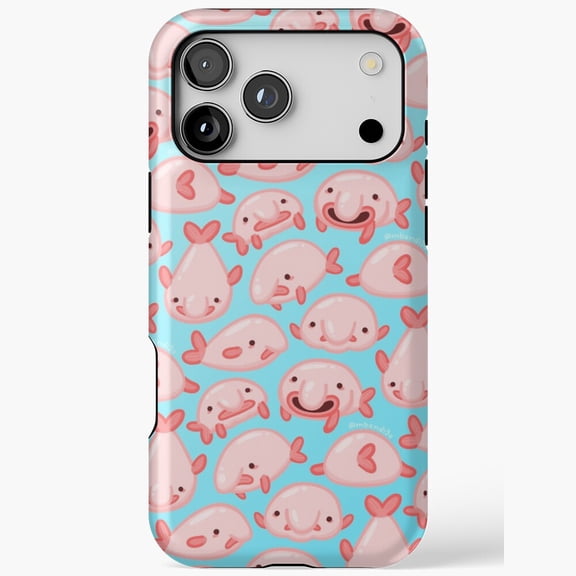 Blobfish Deep Sea Pattern iPhone Case 17 11 12 13 14 15 16 Pro Max