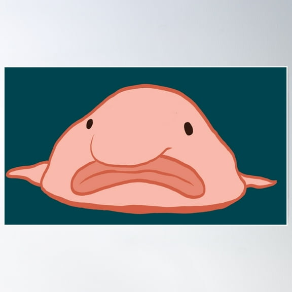 Blobfish (Simple) Poster Wall Art, Modern Wall Decor For Living Room Bedroom, 12x18 UNFRAMED