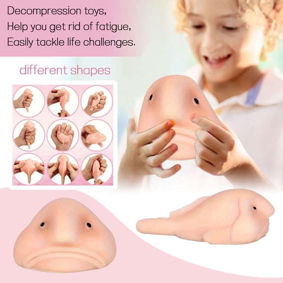 Blobfish Squishy Toys Squeeze Blobfish Stress Ball Squishy Blobfish Fidgets Blobfish Toys Sensory Squishy Miniatures Novelty Toy Stress Relief Gifts for Adults Kids Autism ADHD Sensory Fidget Toys