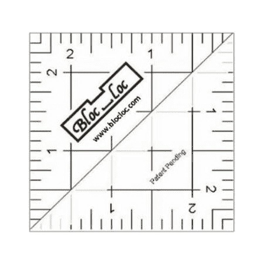 Bloc Loc~2.5" Half Square Triangle Ruler, Acrylic Ruler