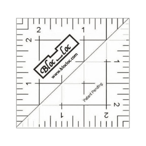 Bloc Loc~2.5" Half Square Triangle Ruler, Acrylic Ruler