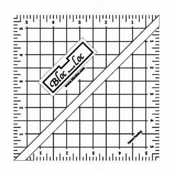 Bloc Loc~5.5'' Half Square Triangle Ruler, Acrylic Ruler