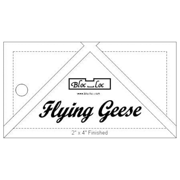Bloc Loc Flying Geese Quilting Ruler 2 x 4 Finished, 2-1/2 x 4-1/2 Trimmed Size for Quilters