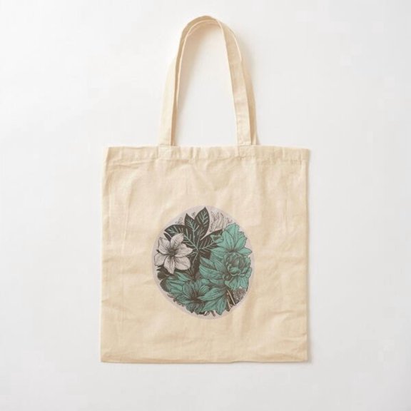 Bloc Print Botanical Canvas Tote Bags, Reusable Shopping Bag