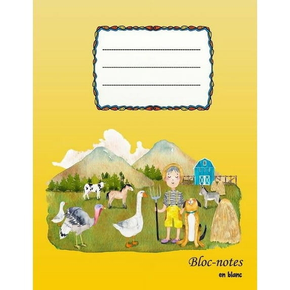 Bloc-notes en blanc: Cahier à colorier de ferme - format A4 - 112 pages - cahier avec registre - idéal comme agenda, car, (Paperback)