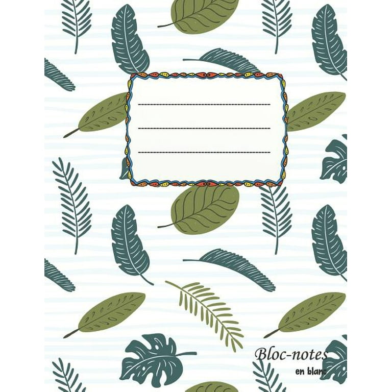 Bloc-notes en blanc : Feuilles de palmier - format A4 - 112 pages - carnet  de notes avec registre - idéal comme agenda, carnet de croquis, carnet de  croquis, carnet à dessin