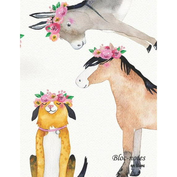 Bloc-notes en blanc: Mes amis les animaux - format A4 - 112 pages - carnet de notes avec registre - idéal comme agenda, carnet de croquis, carnet de croquis, carnet à dessin ou cahier à colorier vide