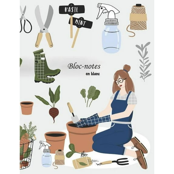 Bloc-notes en blanc: Pour les jardiniers - format A4 - 112 pages - carnet avec index - idéal comme agenda, carnet de croquis, carnet de croquis, carnet à dessin ou cahier à colorier vide (Paperback)