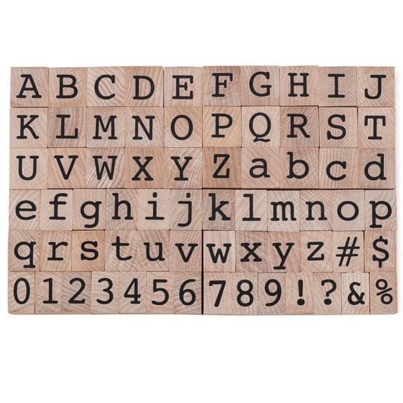 Block Alphabet & Numbers Wood Stamp Set by Recollections - Uppercase and Lowercase Letters for Scrapbooking - Cardmaking - Projects - and Arts & Crafts - 1 Pack