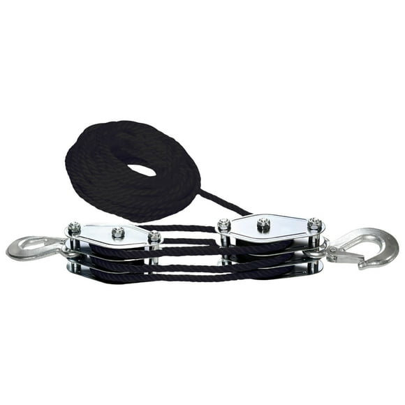 Block And Tackle Pulley System 3/4 Rope Pulley Hoist With Lifting Power Heavy Duty 1100/2200Lbs Puller Hoist