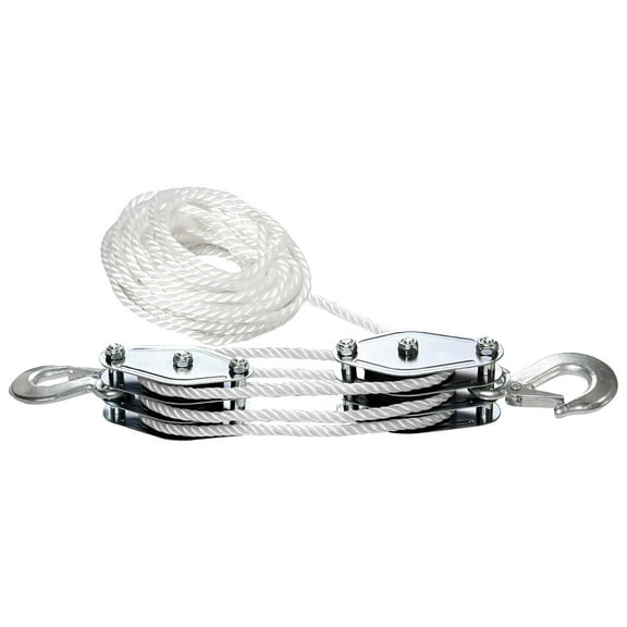 Block And Tackle Pulley Tool 3/4 Rope Pulley Hoist With Lifting Power Heavy Duty 1100/2200Lbs Puller Hoist