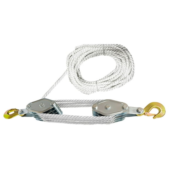 Block And Tackle Pulley Tool 3/4 Rope Pulley Hoist With Lifting Power Heavy Duty 1100/2200Lbs Puller Hoist