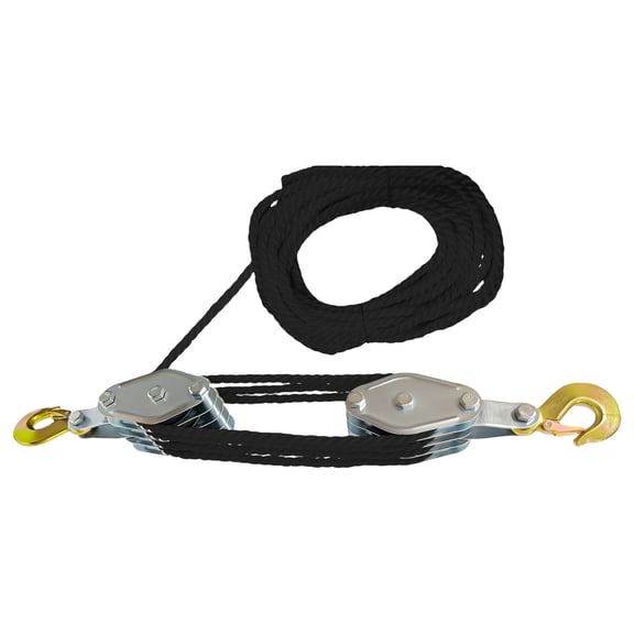 Block And Tackle Pulley Tool 3/4 Rope Pulley Hoist With Lifting Power Heavy Duty 1100/2200Lbs Puller Hoist