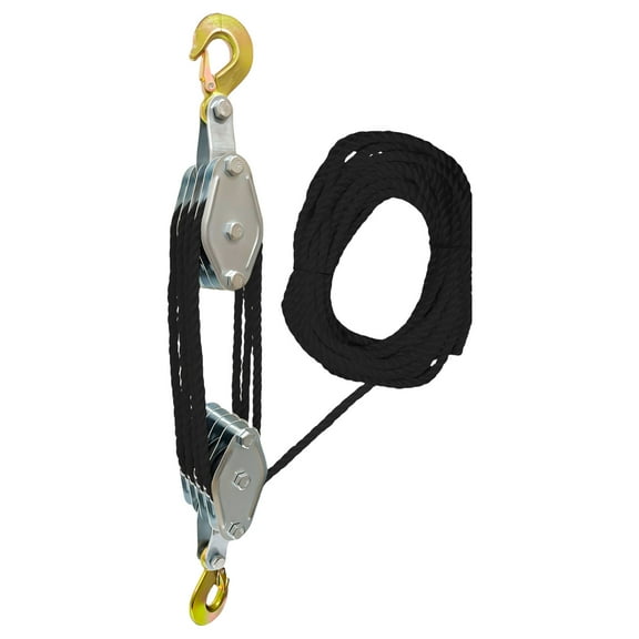 Block And Tackle Rope Pulley Hoist Lifting Power Multifunctional Heavy Duty Pulley Tool Metal Sheave With 1100/2200Lbs