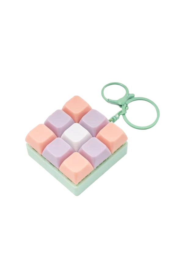 Block Axis Tester Keychain Squishy, Mechanical Keyboard Key Stress Relief, Finger Pinching Anxiety Venting Fidget, Desk Clicker