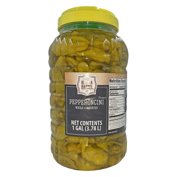 Block & Barrel Whole Imported Pepperoncini | Kosher | 1 Gallon (3.78L)