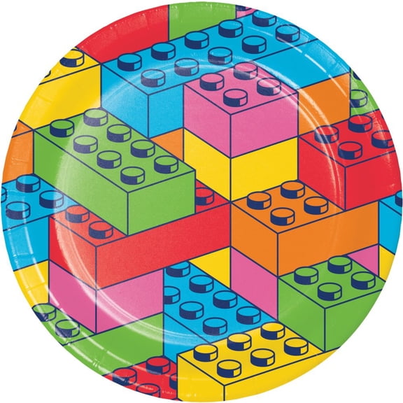 Block Bash 9-inch Paper Plates 8 Per Pack