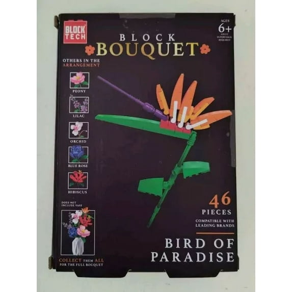 Block Bouquet Bird Of Paradise Build Set 46 Pieces