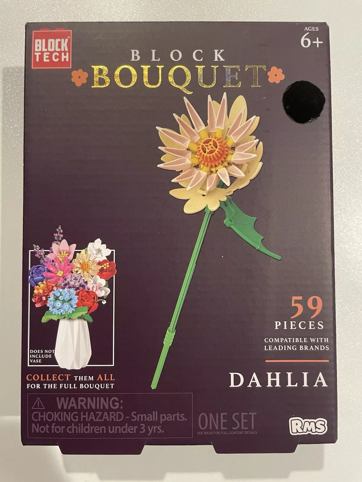 Block Bouquet Dahlia Build Set 59 Pieces - Walmart.com