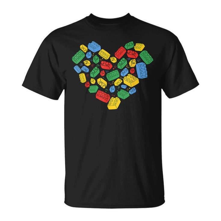 Block Brick Building Heart Master Builder Valentine's Day T-Shirt