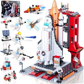 OKKIDY ABS Space Exploration Shuttle Building Blocks, 12-in-1 STEM Rocket Toy with 3 Astronauts, Compatible with Lego, Gift Idea for Ages 6+, 885 Pcs