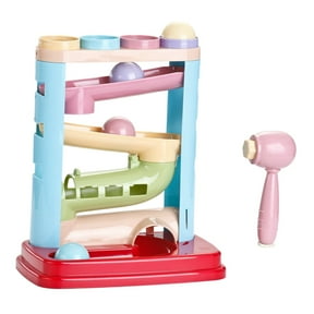 Block Building Toy with Drop Ball Slide - Plastic Blocks for Disassembly and Assembly, Fine Motor Skills, Hand-Eye Coordination, Exploration - Adult Supervision Recommended