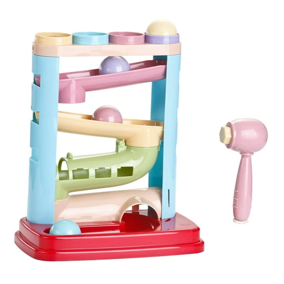 Block Building Toy with Drop Ball Slide - Plastic Blocks for Disassembly and Assembly, Fine Motor Skills, Hand-Eye Coordination, Exploration - Adult Supervision Recommended