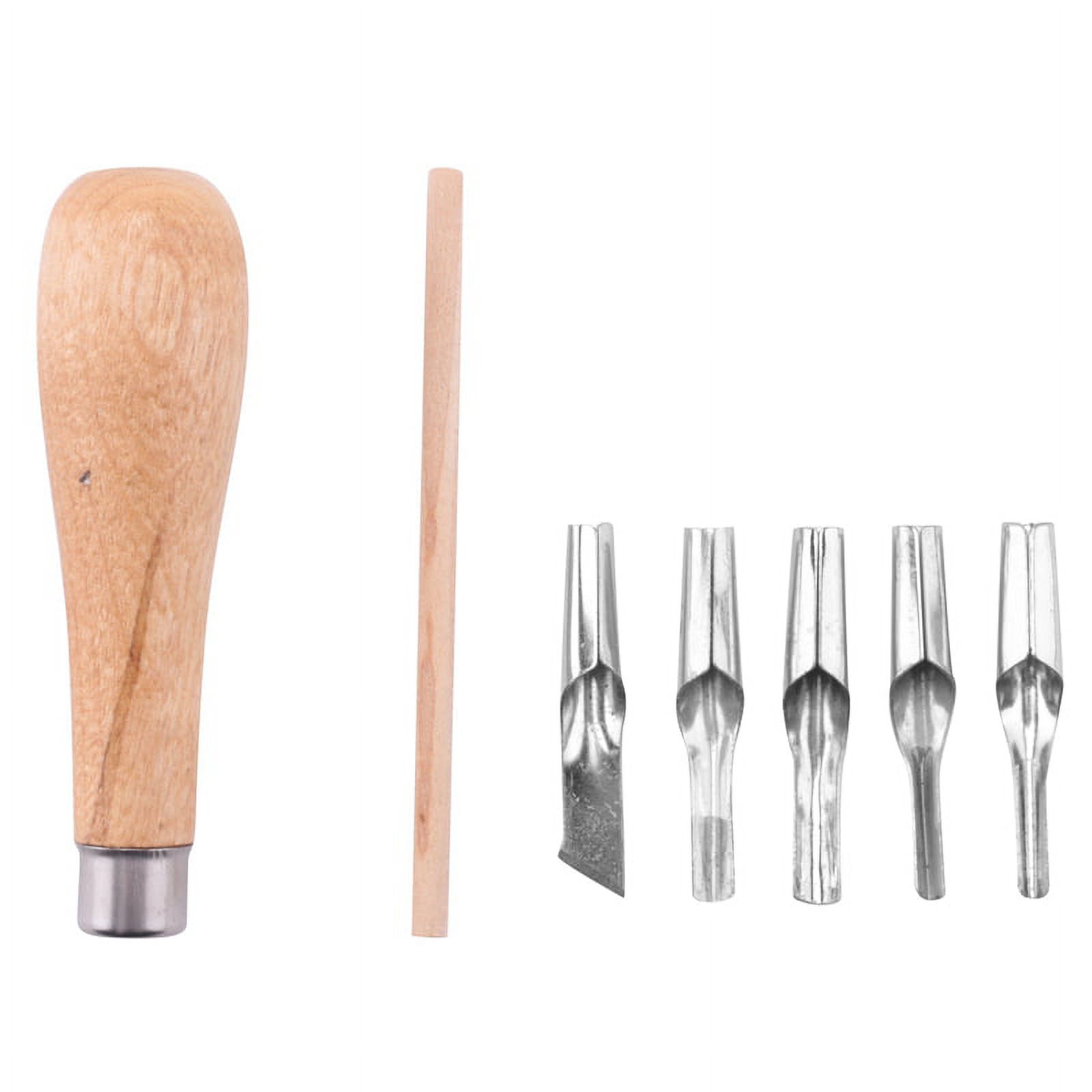 Block Cutting Rubber Stamp Carving Tools with 5 Blade Wood Handle
