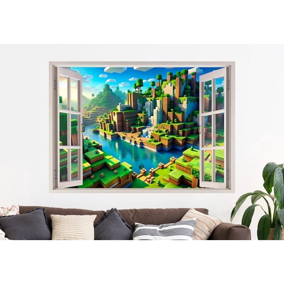Block Game Landscape Wall Art Poster Print 8x12 UNFRAMED