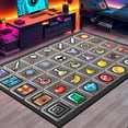 thumbnail image 1 of Block Game Rug Teen Boys Carpet with Pixel Game Element Decoration Mat, Block Game Rugs for Boy's Bedroom Bathroom Living Room Playroom, Non-Slip Children Gaming Area Rugs (Grey, 79" x 59"), 1 of 7