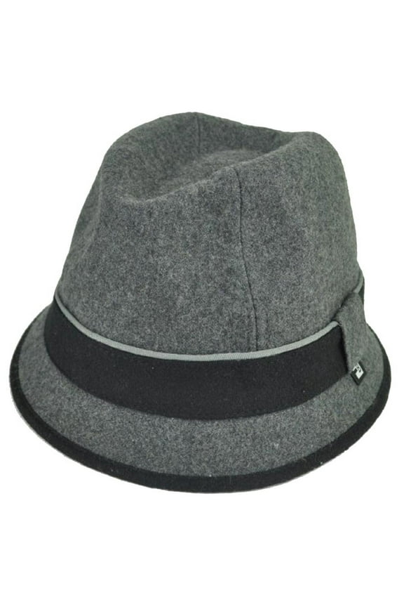 Brand Wool Plain Band Grey Fedora Stetson Dune Trilby Hat Medium