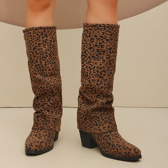 Block Heel Boots,Knee High Boots for Women - Modern Tall Dress Boots with Clean Structured Upper, Pointed Toe Knee Boots, Chunky Block Heel and Slouchy Shaft Fashion Boots, Casual Footwear for Winter