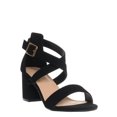 thumbnail image 1 of Block Heel Cross Strap Sandal, Women Strappy Dress Shoes, 1 of 6