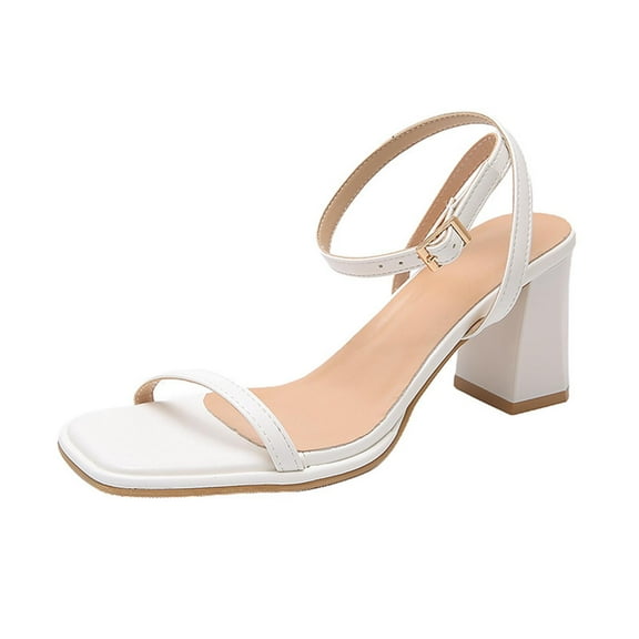 Block Heels for Women Square Open Toe Ankle Strap Chunky High Heels Strappy Heeled Sandals Womens Mid Low Block Heeled Sandals Square Strap Strappy Party Sandals Chunky Heel Slip On Dressy Sandal
