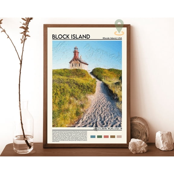 Block Island Print, Block Island Poster, Block Island Wall Art, Block Island Travel Print, Block Island Art Print, Rhode Island, Montauk Wall Art, Modern Wall Decor, 24x36 UNFRAMED