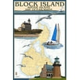 thumbnail image 1 of Block Island, Rhode Island, Nautical Chart (16x24 Giclee Gallery Art Print, Vivid Textured Wall Decor), 1 of 3