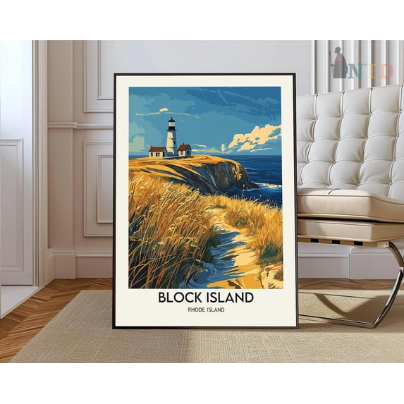 Block Island Rhode Island Wall Art Print, Coastal New England Travel ...