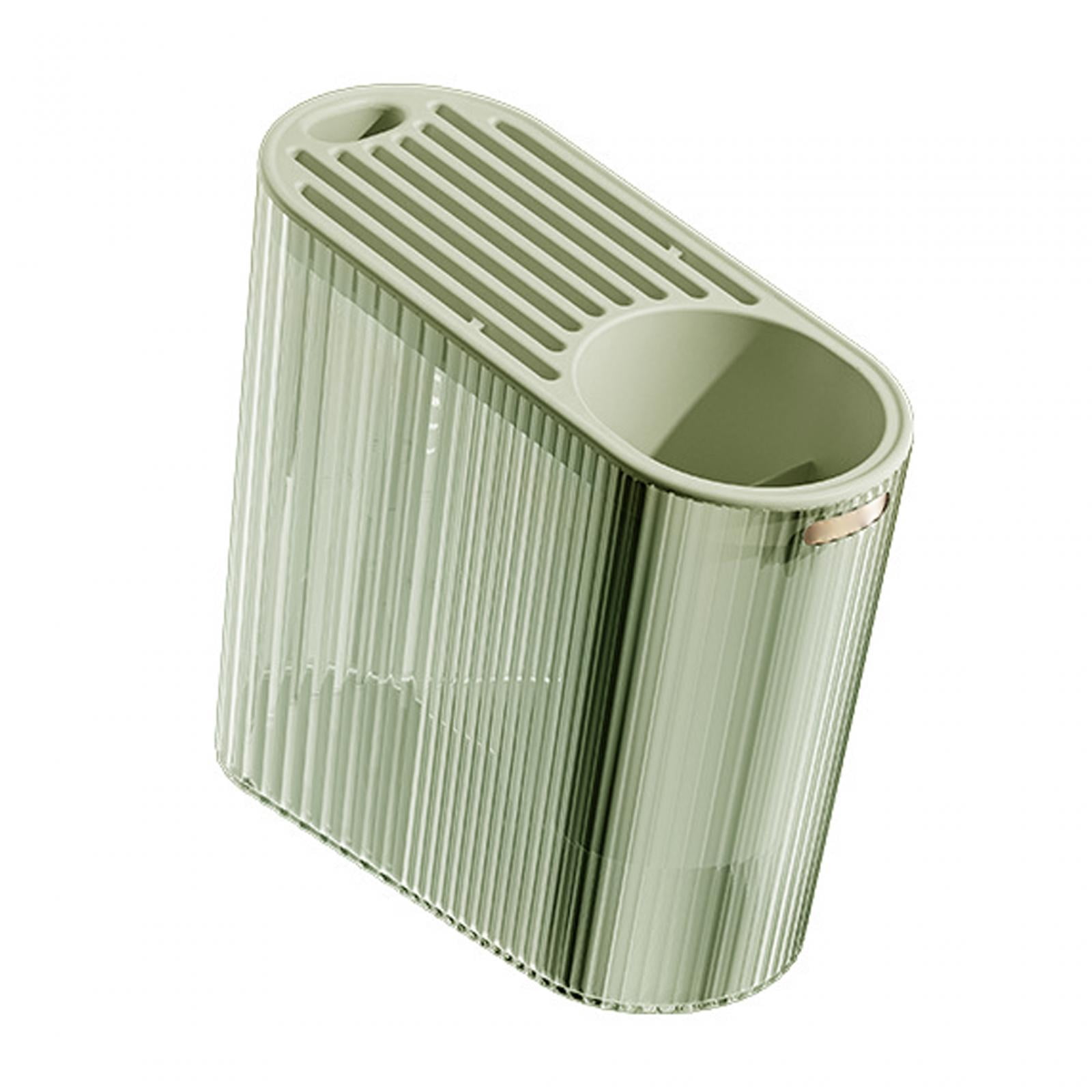 Block Kitchenware Storage Holder Acrylic Durable Countertop Multiple Slots Utensils Storage Holder Cutlery Storage Rack Green