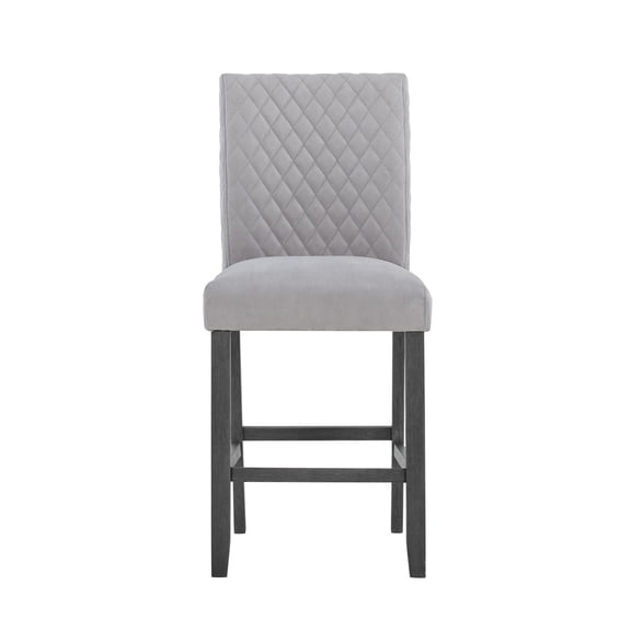 Block Leg Design | Dining Room Utility | Grey Fabric Side Chair Set