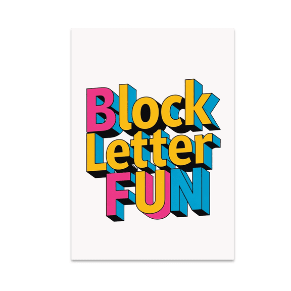 Block Letter Fun Monogram Wall Art - Home Decor Enthusiast - 13x19 Poster Print