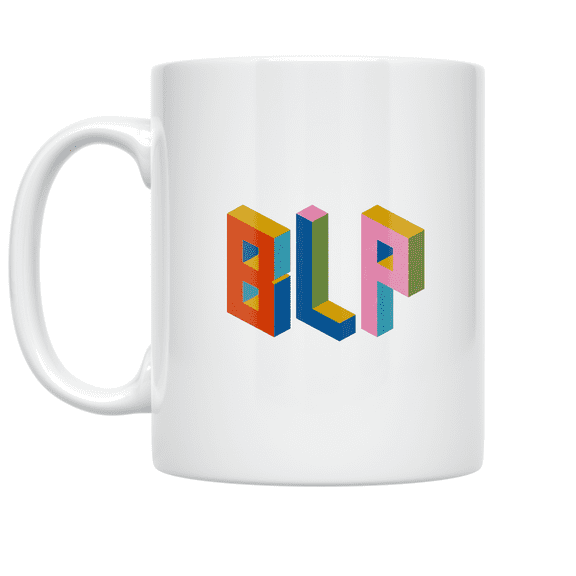 Block Letter Pop Monogram Design - Personalized Aesthetic Lover - 11 oz Ceramic Coffee Mug